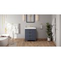 Jeffrey Alexander 30In. Blue Steel Katara Vanity, Lavante Cultured Marble Vessel Vanity Top, Intgrtd Rctngl Bowl VKITKAT30BSLAR